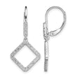 14k White Gold 1/2 carat Lab Grown Diamond VS/SI+ G+ Complete Dangle Square Leverback Earrings - Birthstone Company