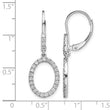 14k White Gold 1/2 carat Lab Grown Diamond VS/SI+ G+ Complete Dangle Oval Leverback Earrings - Birthstone Company