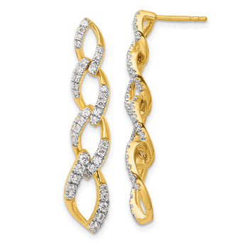 14K Lab Grown Diamond VS/SI GH, Twisted Link Post Dangle Earrings
