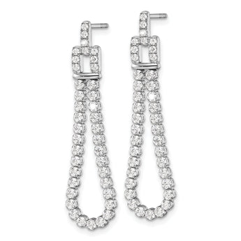 14K White Gold Lab Grown Diamond VS/SI GH, Post Loop Dangle Earring