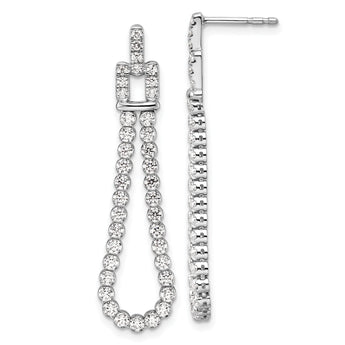 14K White Gold Lab Grown Diamond VS/SI GH, Post Loop Dangle Earring