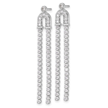 14K White Gold Lab Grown Diamond Post Dangle Earrings