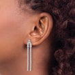 14K White Gold Lab Grown Diamond Post Dangle Earrings