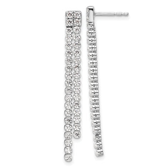 14K White Gold Lab Grown Diamond VS/SI GH, Post Dangle Earrings