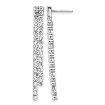 14k White Gold 1 7/8 carat Lab Grown Diamond VS/SI+ G+ Complete Dangle Post Earrings - Birthstone Company