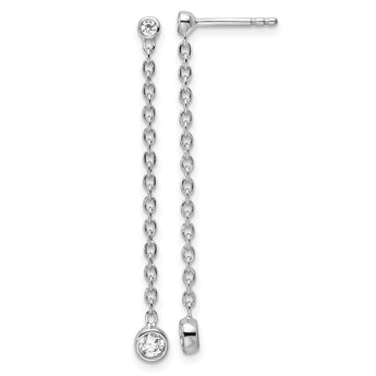 14K White Gold Lab Grown Diamond VS/SI GH, Post Dangle Earrings