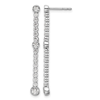 14k White Gold 1 carat Lab Grown Diamond VS/SI+ G+ Complete Dangle Post Earrings - Birthstone Company