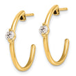 14k 1/4 carat Lab Grown Diamond VS/SI+ G+ Complete C-Hoop Post Earrings - Birthstone Company