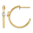 14k 1/4 carat Lab Grown Diamond VS/SI+ G+ Complete C-Hoop Post Earrings - Birthstone Company