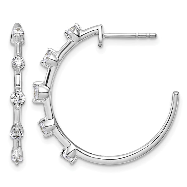 14K White Gold Lab Grown Diamond VS/SI GH, Hoop Earrings - Birthstone Company