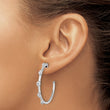 14k White Gold 3/4 carat Lab Grown Diamond VS/SI+ G+ Complete C-Hoop Post Earrings - Birthstone Company