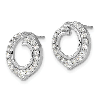 14K White Gold Lab Grown Diamond VS/SI GH, Circle Post Earrings