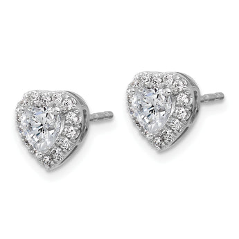 14K White Gold 1 1/4 ct Lab-Created Diamond VS/SI+ G+ Halo Earrings - Birthstone Company