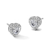 14K White Gold 1 1/4 ct Lab-Created Diamond VS/SI+ G+ Halo Earrings - Birthstone Company