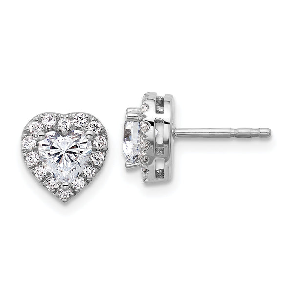 14K White Gold 1 1/4 ct Lab-Created Diamond VS/SI+ G+ Halo Earrings