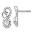 14K White Gold Polished Diamond Infinity Drop Post Earrings