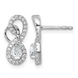 14K White Gold Polished Diamond Infinity Drop Post Earrings - Birthstone Company