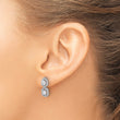 14k White Gold 7/8 carat Lab Grown Diamond VS/SI+ G+ Complete Two Stone Dangle Halo Post Earrings - Birthstone Company