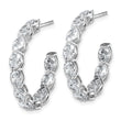 14k White Gold 6 carat Lab Grown Diamond VS/SI+ G+ Oval Complete In and Out Hoop Earrings - Birthstone Company