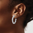 14k White Gold 6 carat Lab Grown Diamond VS/SI+ G+ Oval Complete In and Out Hoop Earrings - Birthstone Company