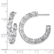 14k White Gold 6 carat Lab Grown Diamond VS/SI+ G+ Oval Complete In and Out Hoop Earrings - Birthstone Company