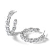14k White Gold 6 carat Lab Grown Diamond VS/SI+ G+ Oval Complete In and Out Hoop Earrings - Birthstone Company