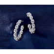 14k White Gold 6 carat Lab Grown Diamond VS/SI+ G+ Oval Complete In and Out Hoop Earrings - Birthstone Company