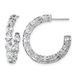 14k White Gold 6 carat Lab Grown Diamond VS/SI+ G+ Oval Complete In and Out Hoop Earrings - Birthstone Company