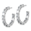 14k White Gold 6 1/2 carat Lab Grown Diamond VS/SI+ G+ Emerald Complete In and Out Hoop Earrings - Birthstone Company