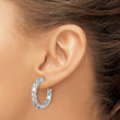 14k White Gold 6 1/2 carat Lab Grown Diamond VS/SI+ G+ Emerald Complete In and Out Hoop Earrings - Birthstone Company