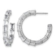 14k White Gold 6 1/2 carat Lab Grown Diamond VS/SI+ G+ Emerald Complete In and Out Hoop Earrings - Birthstone Company