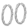 14K White Gold 5 1/4 ct Lab-Created Diamond VS+ F+ Oval-Cut In-and-Out Hoop Earrings - Birthstone Company
