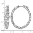 14K White Gold 5 1/4 ct Lab-Created Diamond VS+ F+ Oval-Cut In-and-Out Hoop Earrings - Birthstone Company