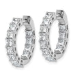 14K White Gold 4 ct Lab-Created Diamond VS+ F+ Princess-Cut In-and-Out Hoop Earrings - Birthstone Company