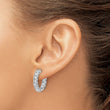 14K White Gold 4 ct Lab-Created Diamond VS/SI+ G+ Princess-Cut In-and-Out Hoop Earrings - Birthstone Company