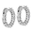 14K White Gold 4 ct Lab-Created Diamond VS/SI+ G+ Princess-Cut In-and-Out Hoop Earrings - Birthstone Company