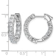 14K White Gold 4 ct Lab-Created Diamond VS+ F+ Princess-Cut In-and-Out Hoop Earrings - Birthstone Company