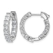 14K White Gold 4 ct Lab-Created Diamond VS+ F+ Princess-Cut In-and-Out Hoop Earrings - Birthstone Company