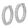 14K White Gold Lab-Created Diamond VS/SI+ G+ Princess-Cut In-and-Out Hoop Earrings - Birthstone Company