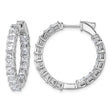 14K White Gold Lab-Created Diamond VS/SI+ G+ Princess-Cut In-and-Out Hoop Earrings - Birthstone Company