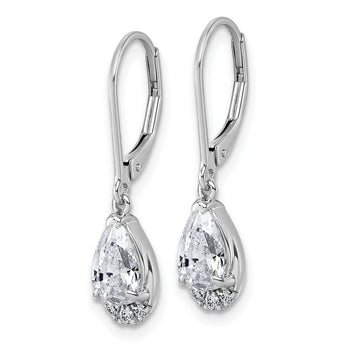 True Origin 14K White Gold 1 3/4 carat Lab Grown Diamond VS+ F+ Complete Leverback Earrings - Birthstone Company