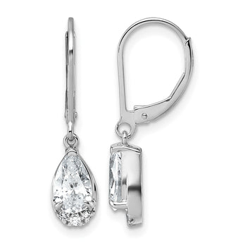 True Origin 14K White Gold 1 3/4 carat Lab Grown Diamond VS+ F+ Complete Leverback Earrings - Birthstone Company