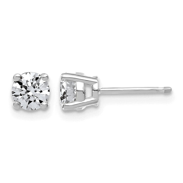 14K White Gold 1 ct Lab-Created Diamond VS/SI+ G+, 4-Prong Stud Earrings - Birthstone Company