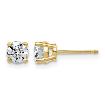 14K Yellow Gold 1 ct Lab-Created Diamond VS+ F+, 4-Prong Stud Earrings