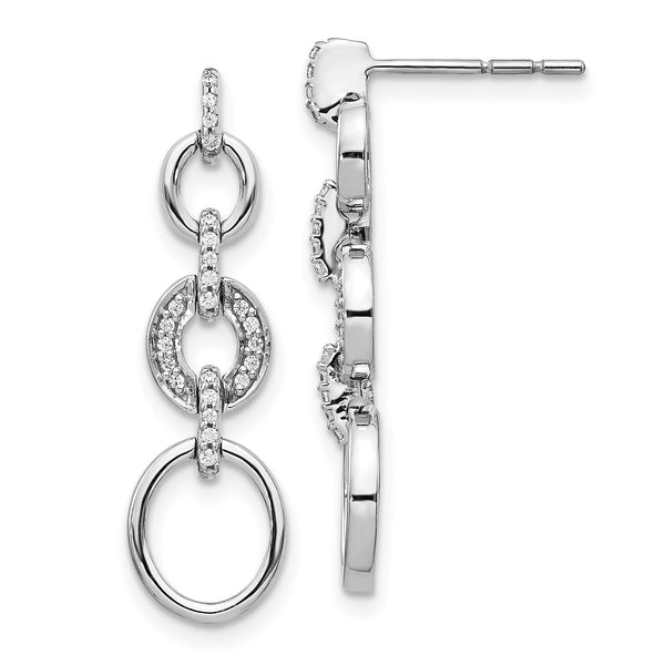 14K White Gold Lab Grown Diamond Fancy Dangle Earrings