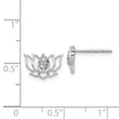 14k White Gold Diamond Lotus Flower Earrings