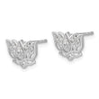 14k White Gold Diamond Lotus Flower Earrings
