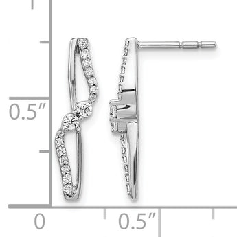 14k White Gold 1/4 carat Lab Grown Diamond VS/SI+ G+ Complete Fashion Post Earrings - Birthstone Company