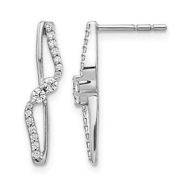 14k White Gold 1/4 carat Lab Grown Diamond VS/SI+ G+ Complete Fashion Post Earrings - Birthstone Company