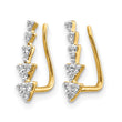 14k 1/8 carat Lab Grown Diamond VS/SI+ G+ Complete Ear Climber - Birthstone Company